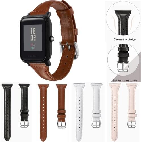 Genuine Leather WatchBand Slim Elegant Strap for Huami Amazfit GTS 2 2E /GTS2 mini Fashion bands for Huami Bip lite S U 22 20mm