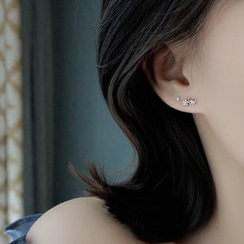 Stud Flower Butterfly Earrings For Women Star Korean Fashion New Trendy Punk Hip Hop Friendship Gifts Jewelry Wholesale BOYULIGE