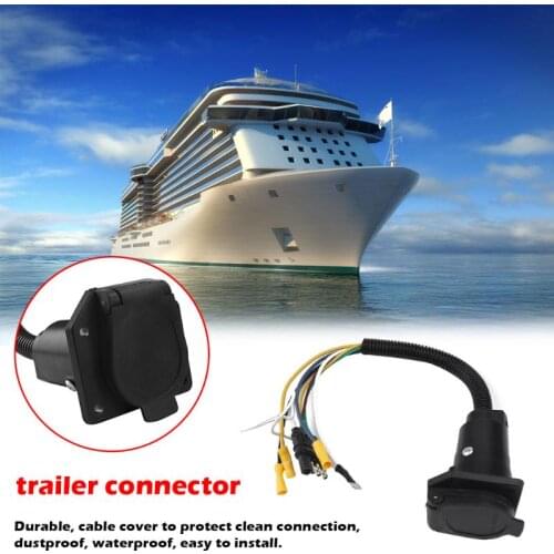 Trailer Light Wiring Adapter Lightness and Portability No Space Occupy 7 Way RV Blade to 4 Way Flat with Mounting Bracket