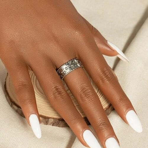 Vintage Stars Rings for Women Man Silver Plated Aesthetic Finger Accessorise Cuff HipHop Punk Party Jewelry Gifts 2021