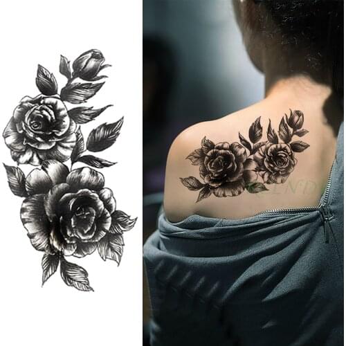 Waterproof Temporary Tattoo Sticker Rose Flower Personality Fake Tatto Sexy Flash Tatoo Hand Arm Foot Tato for Girl Women Men