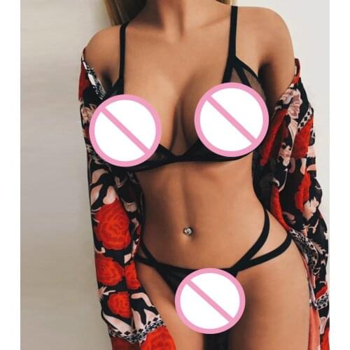 Women Lingerie Sexy Corset Solid Mesh Underwire Sleepwear Underwear Set Christmas Transparent Sexy Fashion Comfortable Underwear