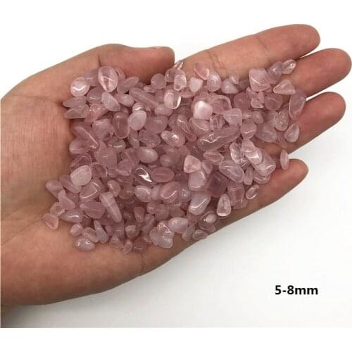 2 Sizes 50g Natural Pink Rose Quartz Crystal Gravel Stone Rock Chips Healing Decor Specimen Natural Quartz Crystals