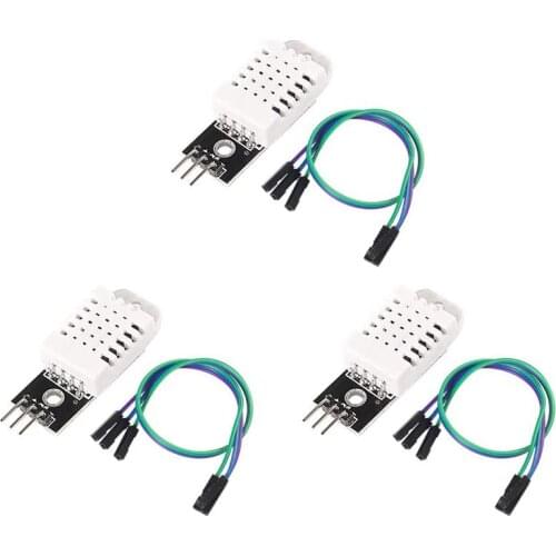 3Pcs DHT22 Temperature Humidity Sensor Module V-5.5V Humidity Measurement with Dupont Wires for Arduino Raspberry Pi 2 3