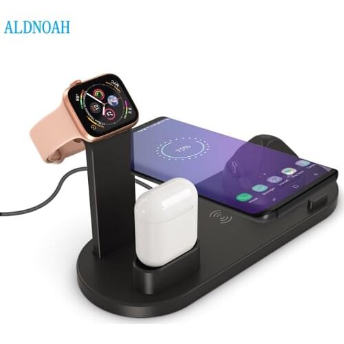3 in 1 Qi Wireless Charging Induction Charger Stand for iPhone 12 11 X MAX for Airpods for Apple Watch Docking Dock Station 4in1