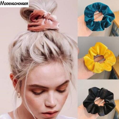 36Colors Vintange Velvet Hair Scrunchie Grils Elastic Hair Bands Solid Color Headwear Ponytail Holde Ties Rope Hair Accessories