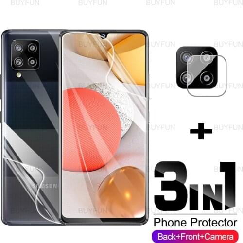 3in1 Front+Back Hydrogel Film For Samsung Galaxy A42 5G 6.6'' HD Screen Protector for samsung a 42 42a SM-A426B/DS lens glass