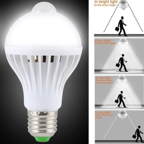 Automatic Human Body Induction LED Bulb Voice Control Lamp Aisle Intelligent Infrared Probe Corridor Corridor Energy Saving