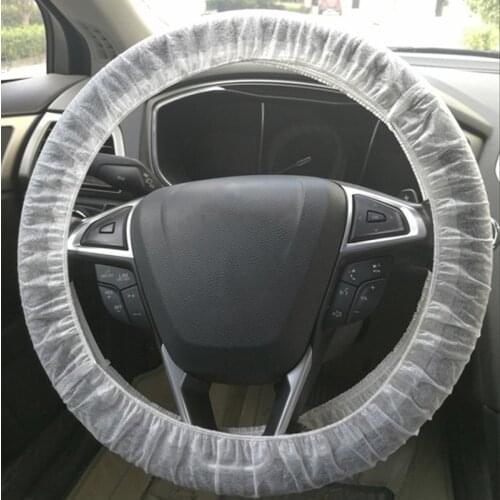 Auto Non-woven Fabric Steering Wheel Case White Car Repair Anti-oil and Anti-fouling Disposable Non-woven Steering Wheel Cover