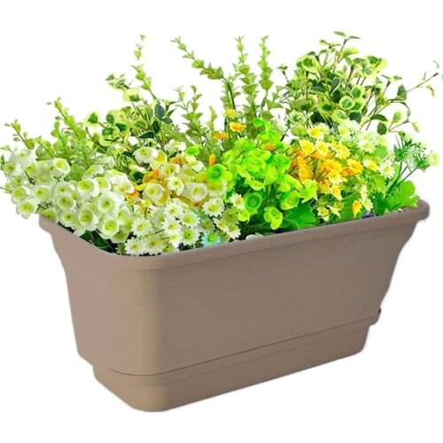 Windowsill Flower Pot Imitation Plastic Balcony Square Plants Pots Flower Bonsai Bowl Nursery Basin Window Box Planter Dropship