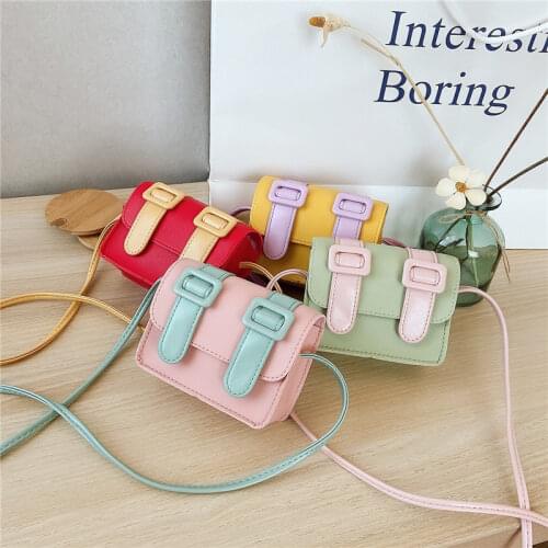 Candy Color Children Crossbody Bags Fashion Baby Girls Accessories Coin Purse Handbags Cute Kindergarten Kids Mini Shoulder Bag
