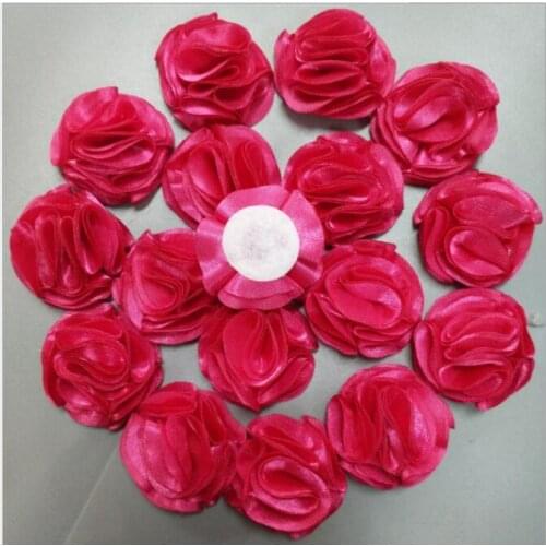 Diy 100Pcs/Bag 3.5cm Rose Red Rose Flowers Satin Rose Ribbon Flowers DIY For Make Wedding Bouquet Flower AccessoriesViolet