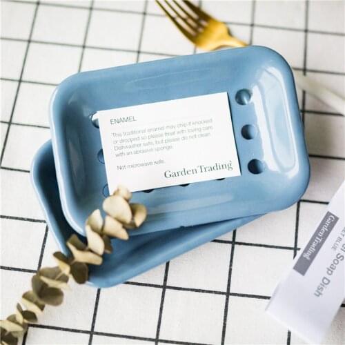 Impression Enamel Export British Enamel Retro Nostalgic Soap Box Enamel Soap Rack Bathroom Drain Soap Box