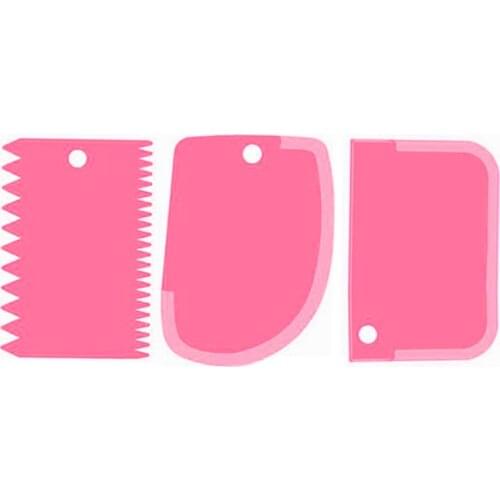 Kitchen Supplies Multiduty Pure Color Cake Cream Scraper 3Pcs/Set PP Plastic Bread Pizza Fondant Tools Dough Cutters