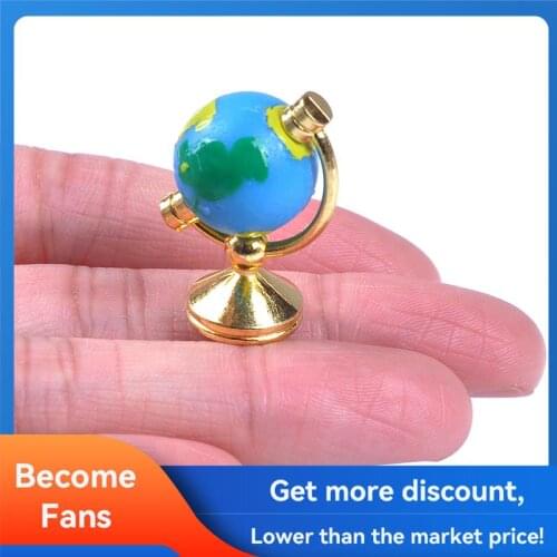 Dollhouse Rolling Globe With Stand 1:12 Miniature Dollhouse Study Livingroom Bedroom Reading Room Furniture Accessory