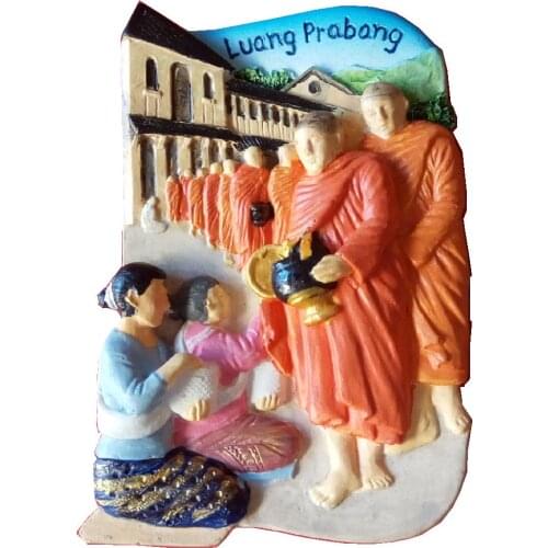 Luang Prabang, Laos Aromatherapy Cold Porcelain Hand-Painted 3D Fridge Magnets Travel Souvenirs Refrigerator Magnetic Stickers
