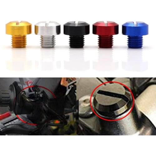 M10 Motorcycle Mirror Hole Plugs Right Left Screws Bolts Aluminum CNC For Yamaha Honda Kawasaki Suzuki Triumph BMW