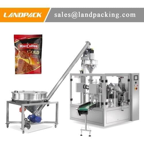 Ground Coffee Powder Rotary Filling Machine Doypack Bag Zipper Packing Machine