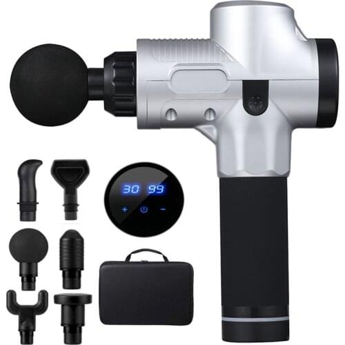 7 Heads LCD Display Massage Gun Professional Deep Muscle Massager Pain Relief Body Relaxation Fascial Gun Fitness