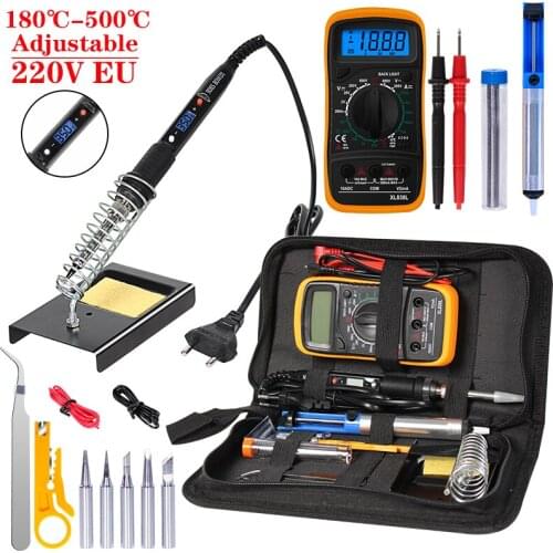 Soldering Iron Kit 220V110V 80W LCD Digital Display Electric Soldering Irons Adjustable Temperature Electric Soldering Irons Kit