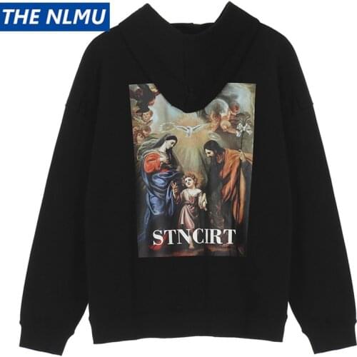 2021 Autumn Funny Printed Hoodies and Sweatshirt Men Hip Hop Loose Hoodie Streetwear Harajuku Casual Cotton Tops Oversize WE299