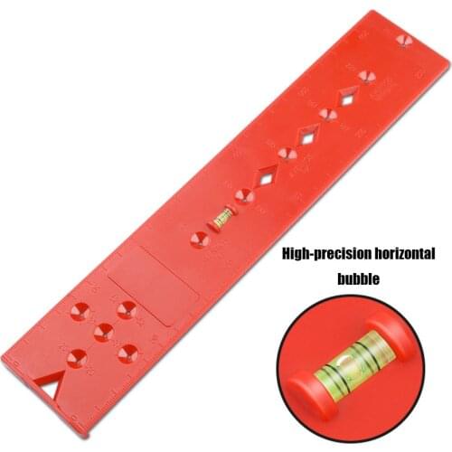 Hinge Hole Drilling Guide Locator Plastic Bubble Level Ruler Hole Opener Door Cabinets DIY Tools For Woodworking Hand Tools Set