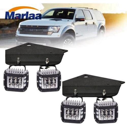 For 2010-2016 Ford SVT Raptor F150 4 x 36 W LED Fog Light Pods+ Hidden Bumper Mounting Bracket