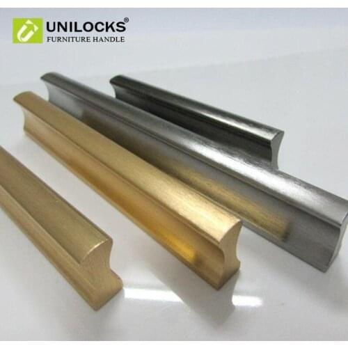 UNLOCKS 5Pcs Modern Concise Design Style Satin Nickel Aluminum Alloy Solid Cabinet Handle Drawers Pulls