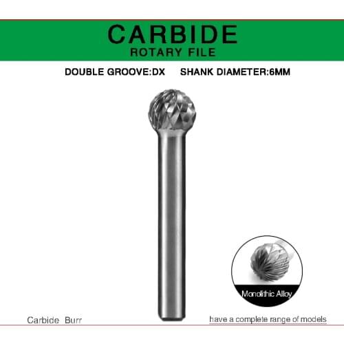 Hand tools DX TYPE Head Tungsten Carbide alloy Rotary file Drill Milling Carving Bits Power tool Rat-tail file cutters for wood