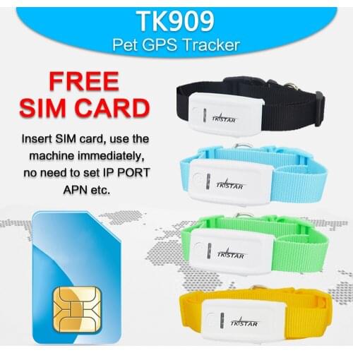 TK909 Mini Waterproof GPS Tracker For Pet Tracking Locator With History-trace Checking SOS Alarm Geo-fence Movement Alert