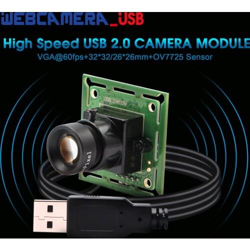 0.3MP 480P VGA MJPEG 60fps CMOS OV7725 Sensor USB Camera Module