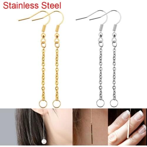 20pcs/lot Stainless Steel Hypoallergenic Earring Hooks Wires Clasps For Craft Diy Earring Making Jewelry Findings Accessories