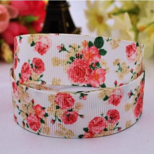 22mm 25mm 38mm 75mm Ruban satin Flowers Cartoon printed Grosgrain Ribbon Hair Accessories party decoration 10 Yards X-00219