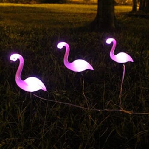 3 in one flamingo Solar powered lawn lights/outdoor waterproof solar led garden decorative lighting