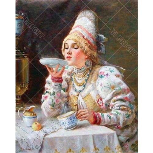 5d Diy Needlework Diamond Painting Woman Portrait Diamond Embroidery People Pattern All Round Drill Rhinestone Mosaic Picture