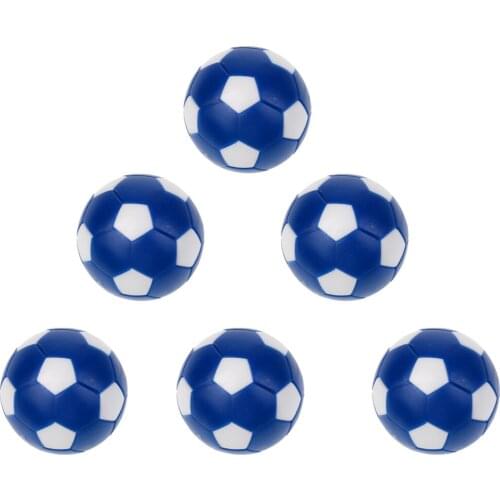 6 Pack 36mm Blue and White Table Soccer Foosballs Mini Soccer Balls Replacement