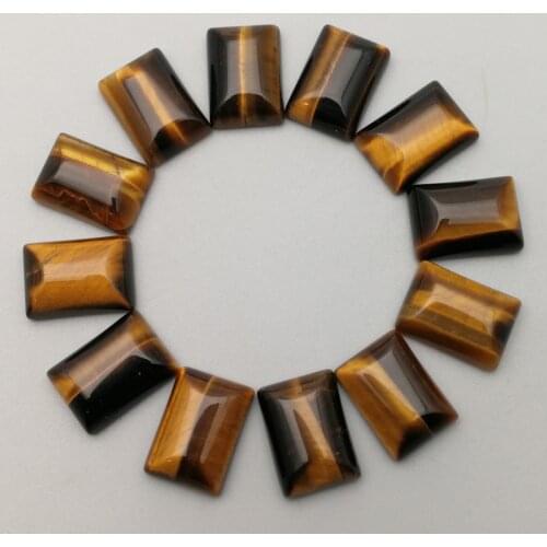 Natural TigerEye Stone Cabochons Rectangle 5Pcs/Pack Size 10x14mm Rectangular Patch Jewelry Ring Surface Beads Whosale