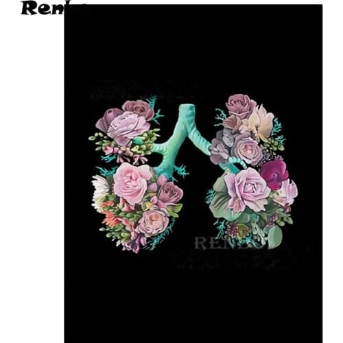Full Square/Round Drill 5D DIY Diamond Painting Flower Heart Human Organs Medical Anatomy Embroidery Cross Stitch Clinic Doctor