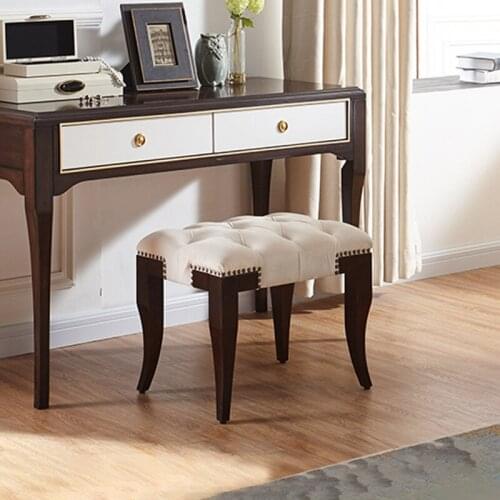 American style solid wood dressing stool bedroom shoe changing stool dressing table chair furniture