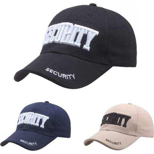 Security Letter Embroidery Baseball Caps USA Boys Man Dad Hat 100% Cotton Adjustable Snapback Hat Hiphop Trucker Male Cap Gorras
