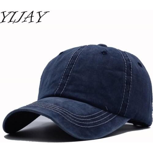 YIJAY washed dad hat 100% cotton 6 panel baseball cap men women casual snapback