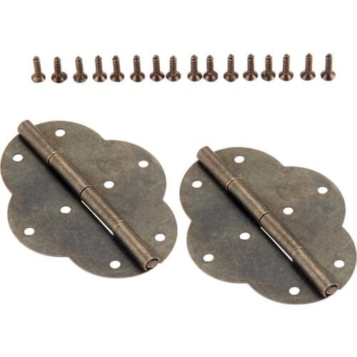 2PCS Large Antique Hinge Oval Hinge Hinged wooden wine box Flat hinge 8 holes Wholesale 69*52mm