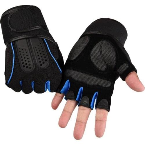 Men Women Half Finger Gym Fitness Weightlifting Glove Outdoor Sports Silicone Non-slip Tactical Long Wrist PU Leather Gloves C40