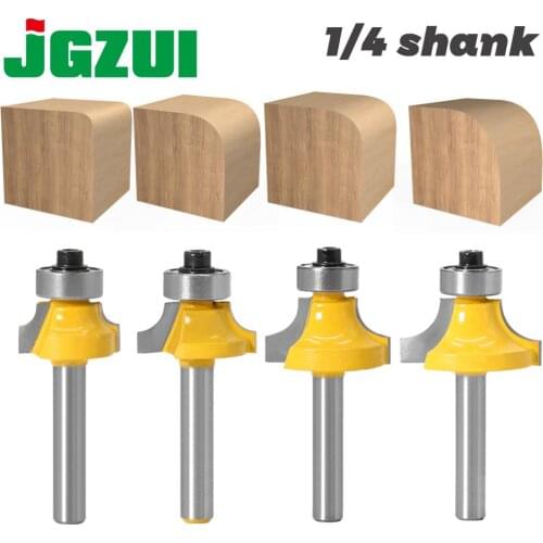 1pc 1/4 shank Corner Round Over Router Bit with Bearing for Wood Woodworking Tool Tungsten Carbide Milling Cutter
