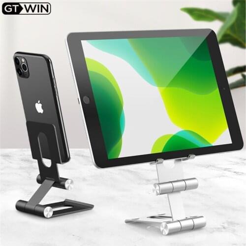 GTWIN New For Iphone Xiaomi 1pc Metal Phone Holder Adjustable Desk Cell Phone Stand Tablet Holder Stand Phone Bracket
