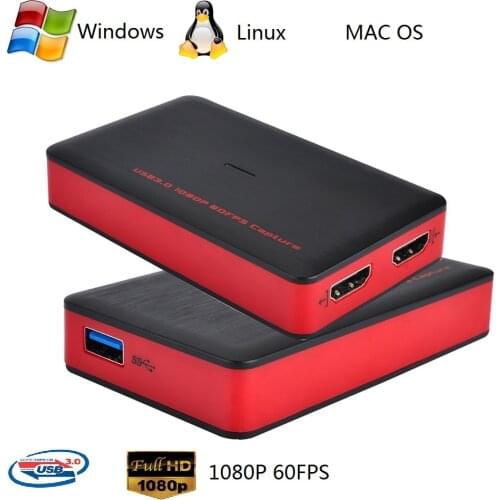 HDMI to USB3.0 Capture Card Grabber, 1080P 60fps, Live Steaming to Youtube with HDMI Output for windows. mac. llinux, abdroid