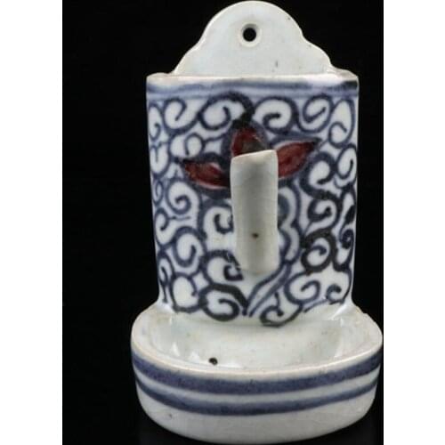 China Blue and white ceramic Oil lamp crafts statue
