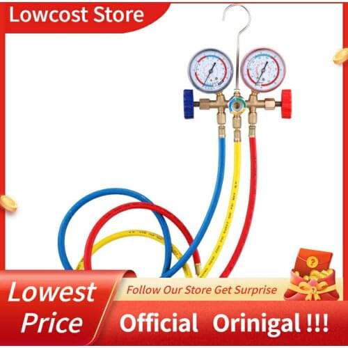 Air Conditioning for R12 R22 R404A R134A Tools with Hose and Hook Refrigerant Manifold Gauge Air Condition Refrigeration Set