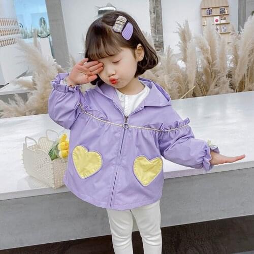 Girls Coat Outerwear Heart Pattern Coat For Girls Casual Style Childrens Jacket Spring Autumn Childrens Clothes For Girls