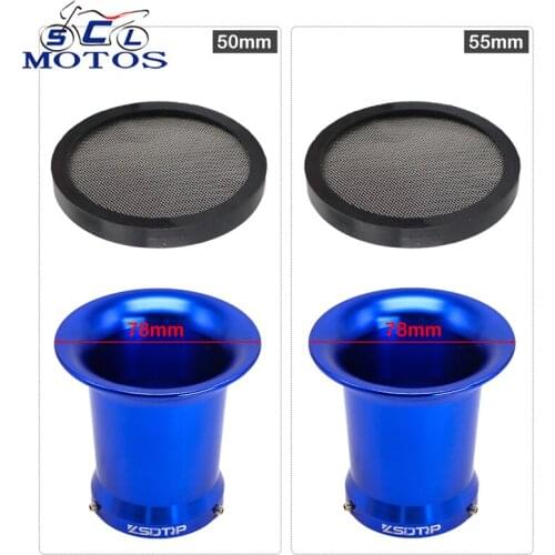 Sclmotos- 50mm/55mm CNC Aluminum Motorcycle Carburetor Air Filter Cup Horn Cup For Keihin PWK PWM Koso 21-34mm PE 28 30mm Racing